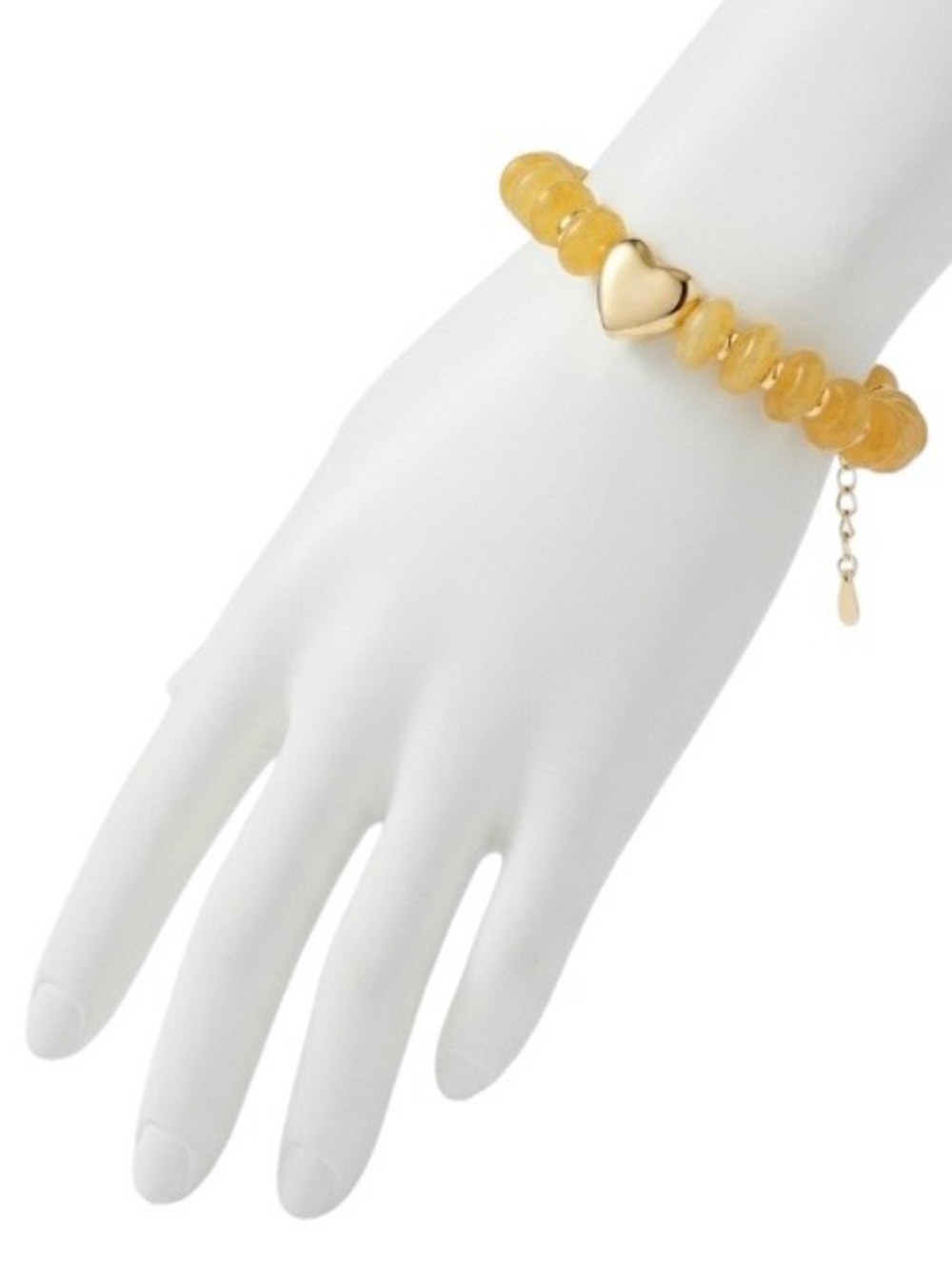 Boho Style Beaded Yellow/Gold Heart Adjustable Bracelet (NWT) - Picture 4 of 12